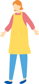 エプロン姿のスタッフのイラスト
