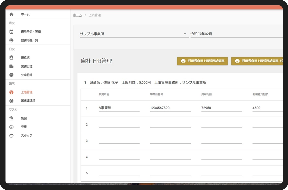 上限額管理